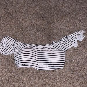 Striped bikini top